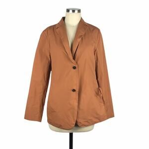 PETER O. MAHLER Orange Brown Lightweight Jacket Poland Lagenlook Size 3 Poland
